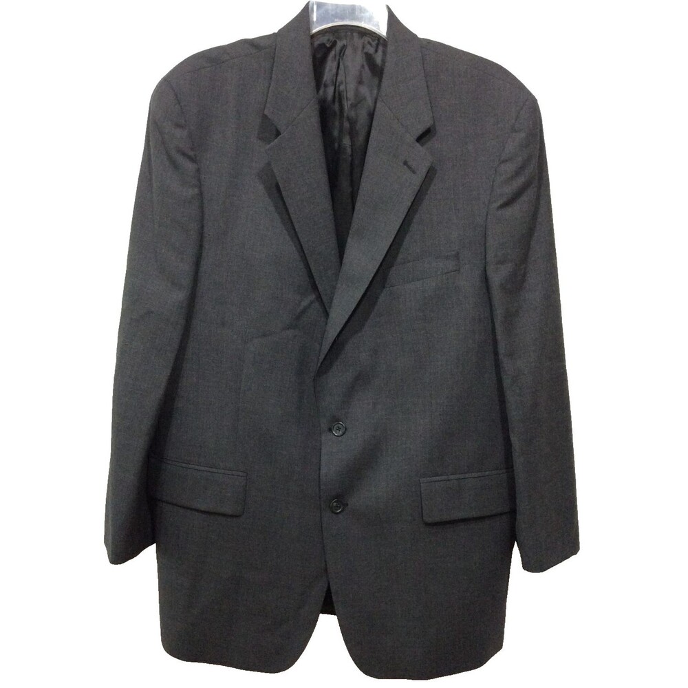 Chaps By Ralph Lauren Gray Blazer 2-Button 100% Wool Made In Canada 48T Red Labl